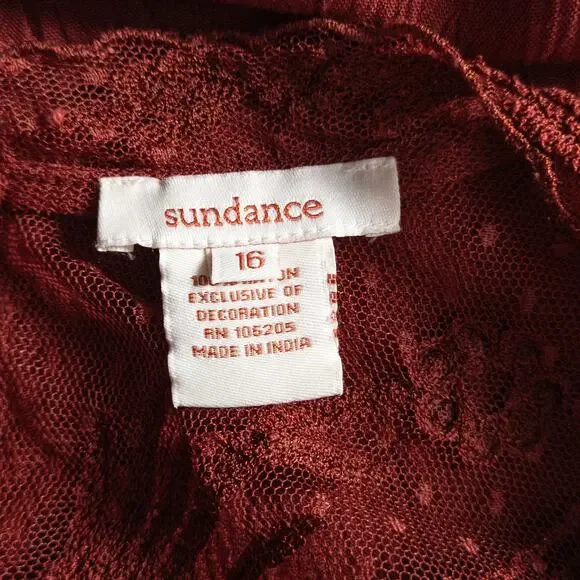 Sundance Lace Dress Rust Size 16 Dark Romantic Gothic Boho - Picture 10 of 10